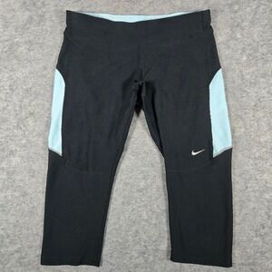 Nike Womens Black Dri-FIT Running Performance Crop Leggings S 519841-028